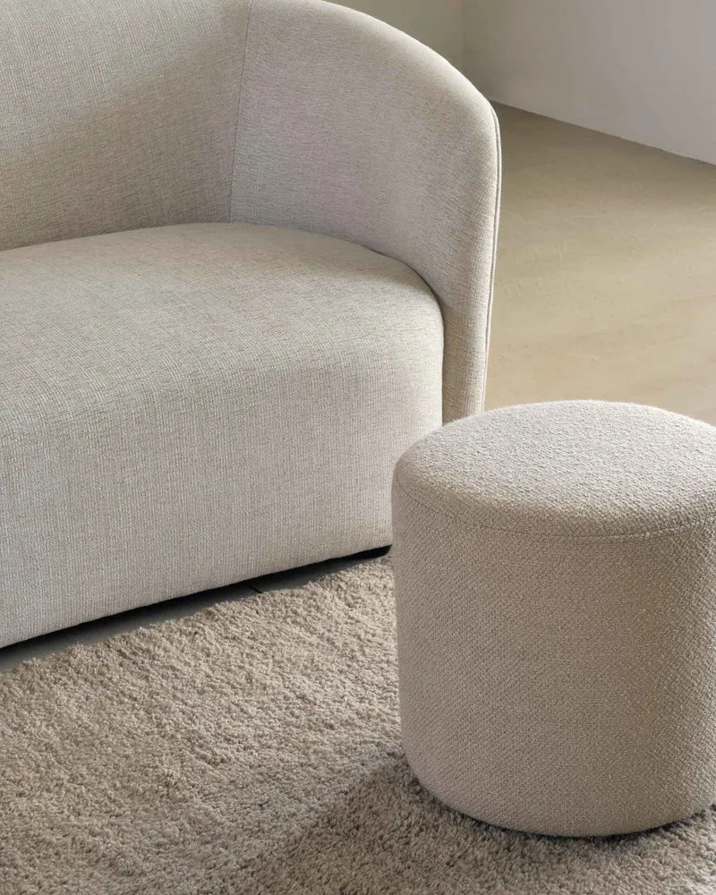 Ethnicraft Pouf - Barrow Blanc Cassé