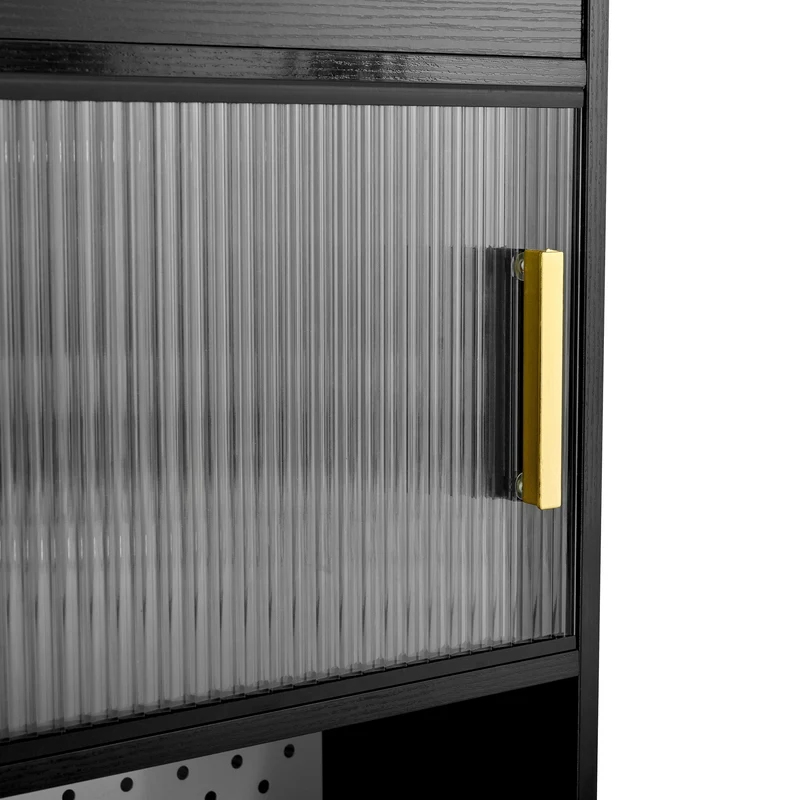 Table de bar extensible noir et pivotant 360° avec LED et prises 120x50x95,5 cm FLAREITYY