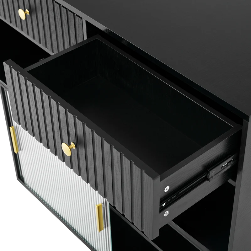 Table de bar extensible noir et pivotant 360° avec LED et prises 120x50x95,5 cm FLAREITYY