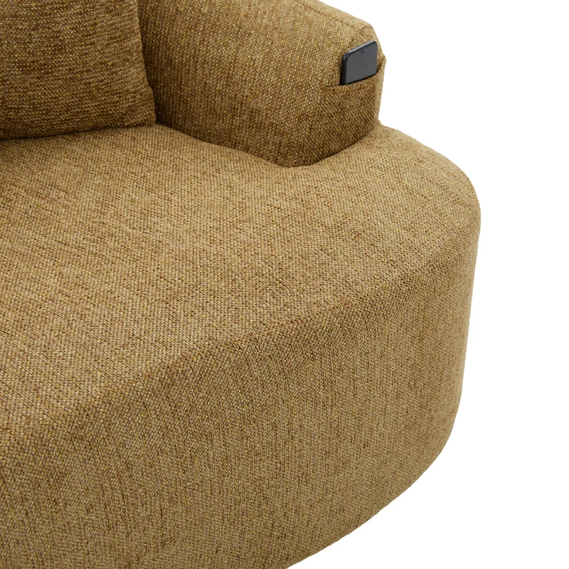 Canapé 2 places en chenille jaune coussins profonds sans montage 164cm INFINITEVERTE