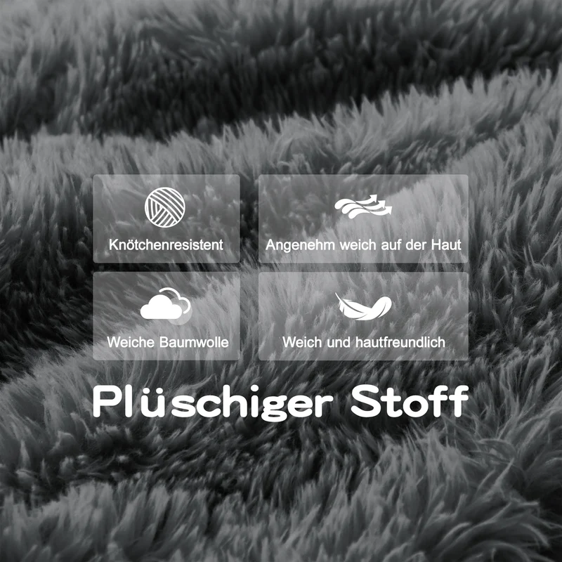Canapé 2 places modulable en tissu peluche gris, avec coussins, sans montage RIFTINFINITE