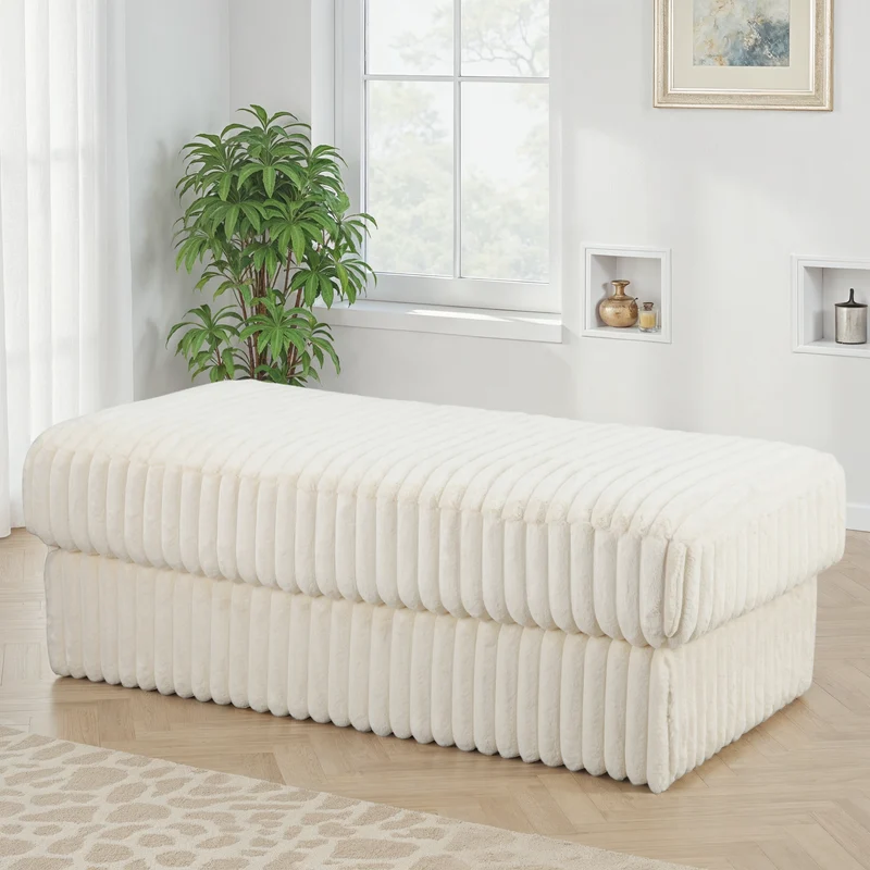Pouf en tissu, 120x60xH45CM - VITO