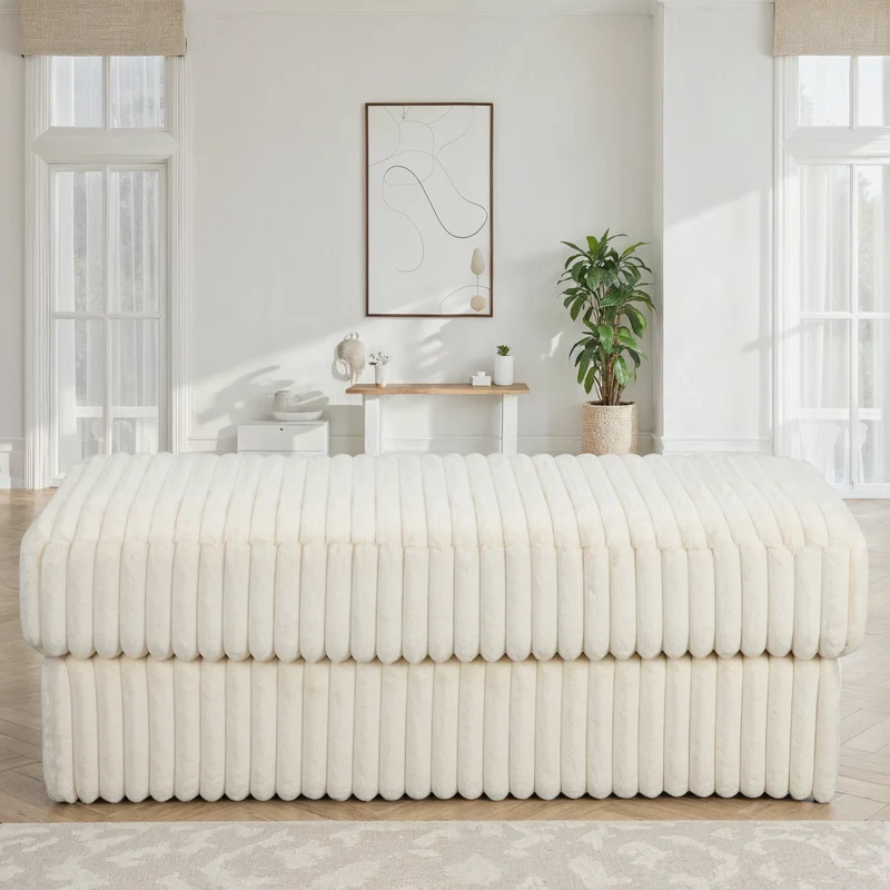 Pouf en tissu, 120x60xH45CM - VITO