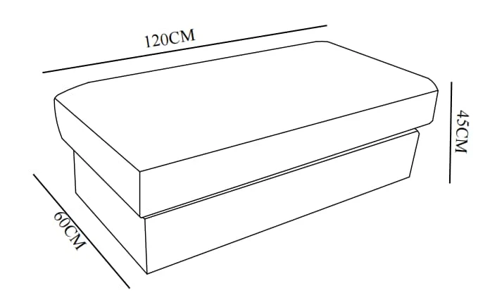Pouf en tissu, 120x60xH45CM - VITO