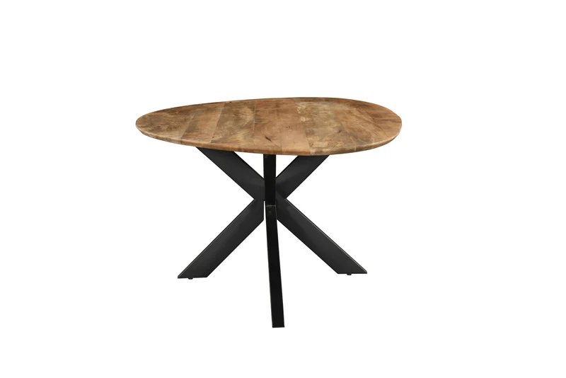 Table à manger en bois avec pieds en métal noir, EP3CM - ARES