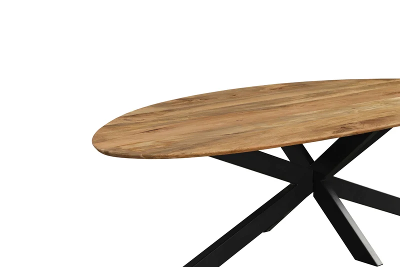 Table à manger en bois avec pieds en métal noir, EP3CM - ARES