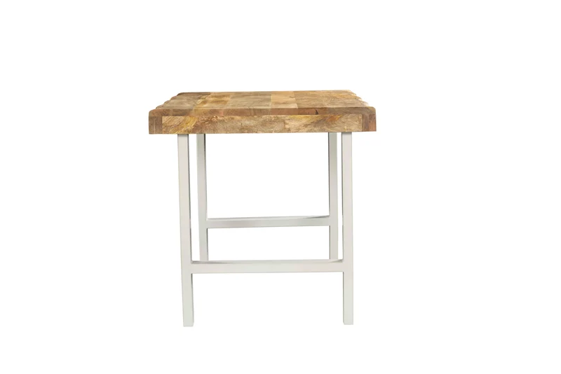 Table haute rectangulaire avec plateau en bois ondulé, EP10CM, H90CM - ISIS