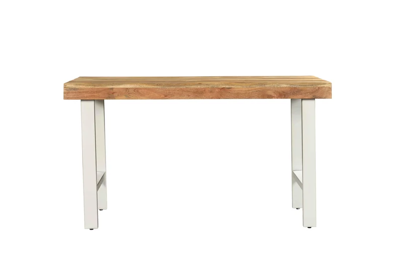 Table haute rectangulaire avec plateau en bois ondulé, EP10CM, H90CM - ISIS