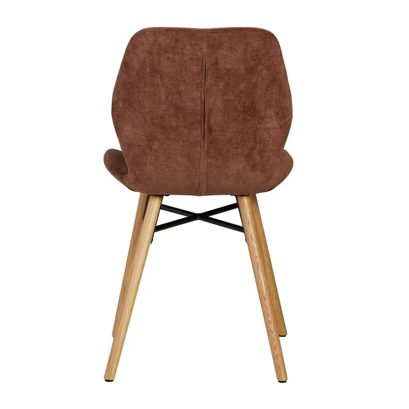 Chaise tissu soft touch acajou