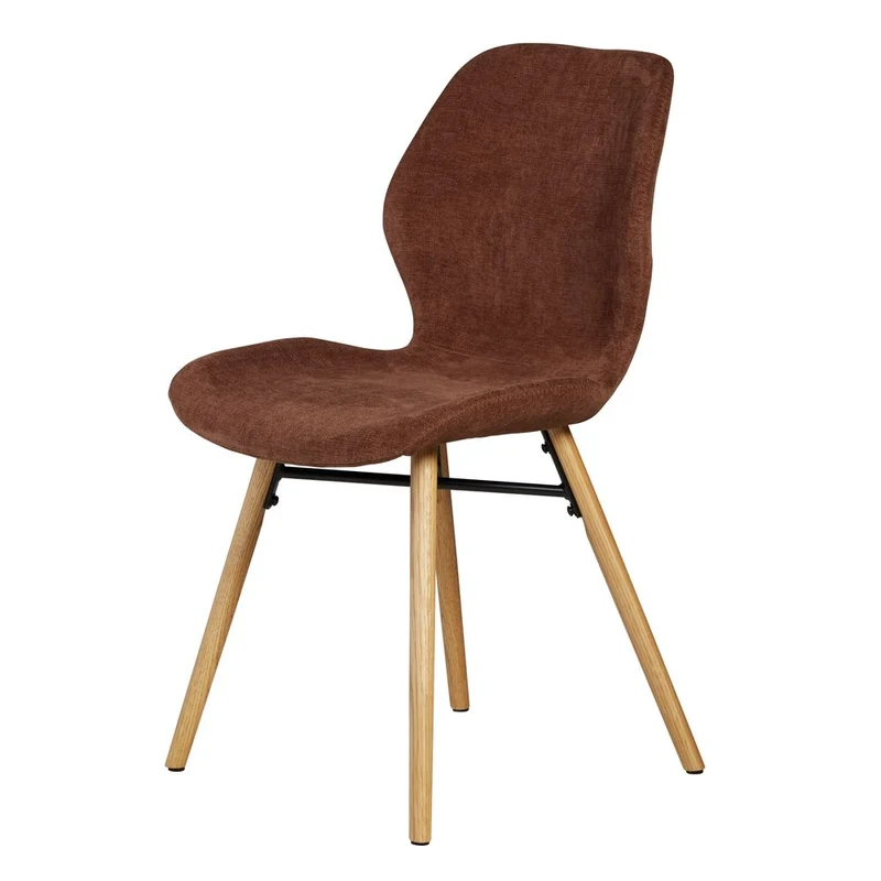 Chaise tissu soft touch acajou