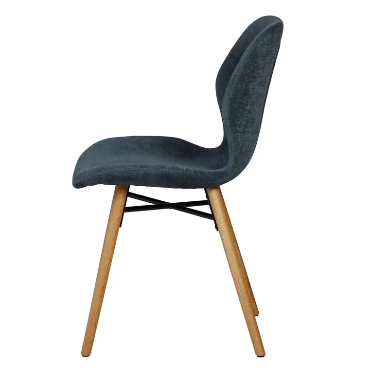 Chaise tissu soft touch bleu foncé