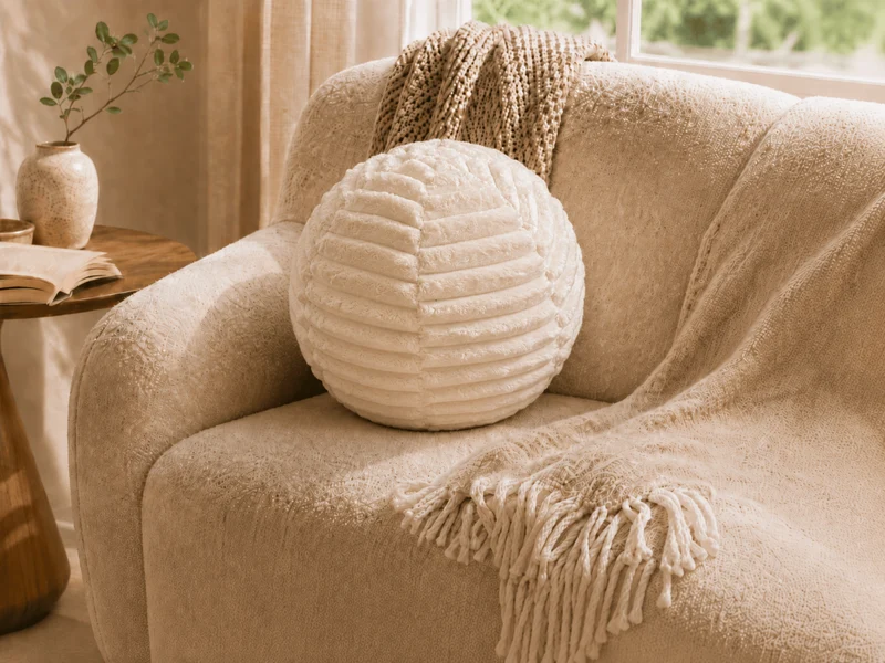 Coussin Ballon Nuba – Coussin Rond Design pour Canapé et Chambre