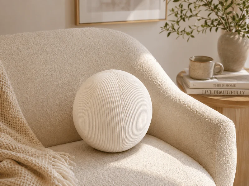 Coussin Ballon Nuba – Coussin Rond Design pour Canapé et Chambre