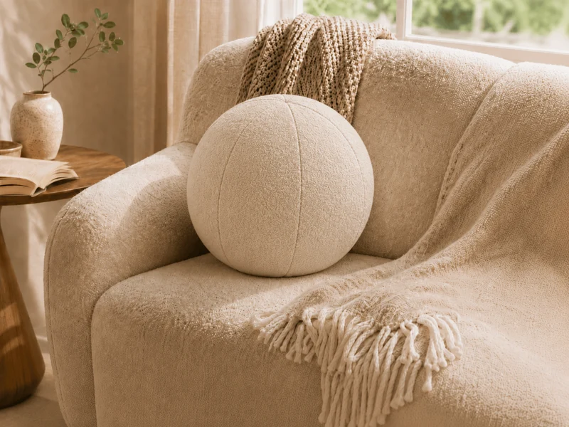 Coussin Ballon Nuba – Coussin Rond Design pour Canapé et Chambre