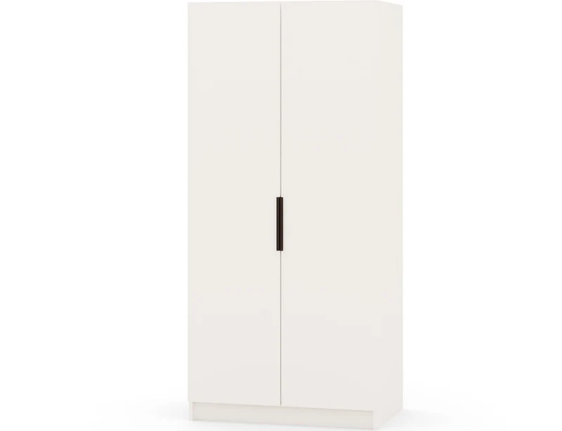 Armoire dressing Léana 100 cm – 2 portes, penderie, étagères, avec ou sans miroir