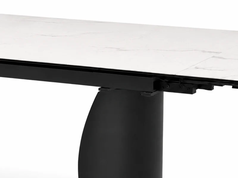 Table à manger extensible Milana 180–260 cm – Céramique effet marbre blanc