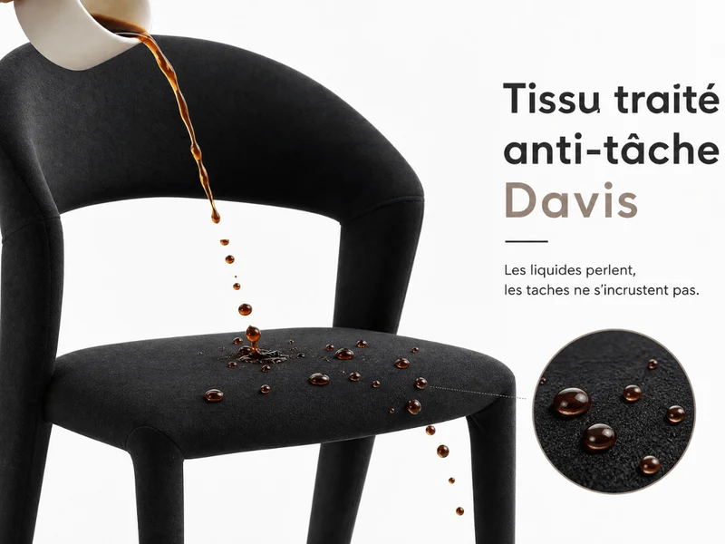 Lot de 4 chaises Madeleine — velours anti-taches & design enveloppant