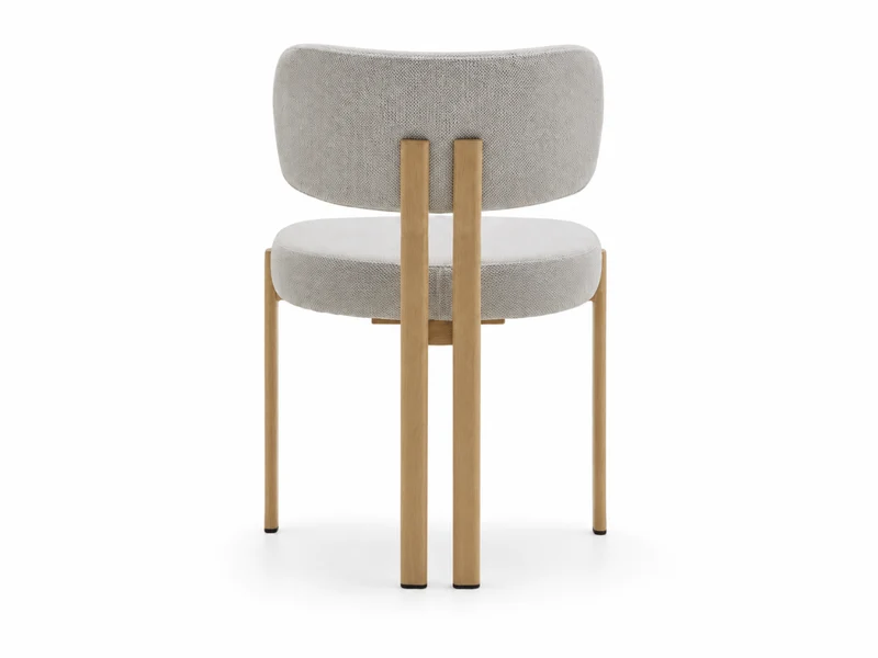 Chaise Passy en tissu texturé avec pieds effet bois – Lot de 2