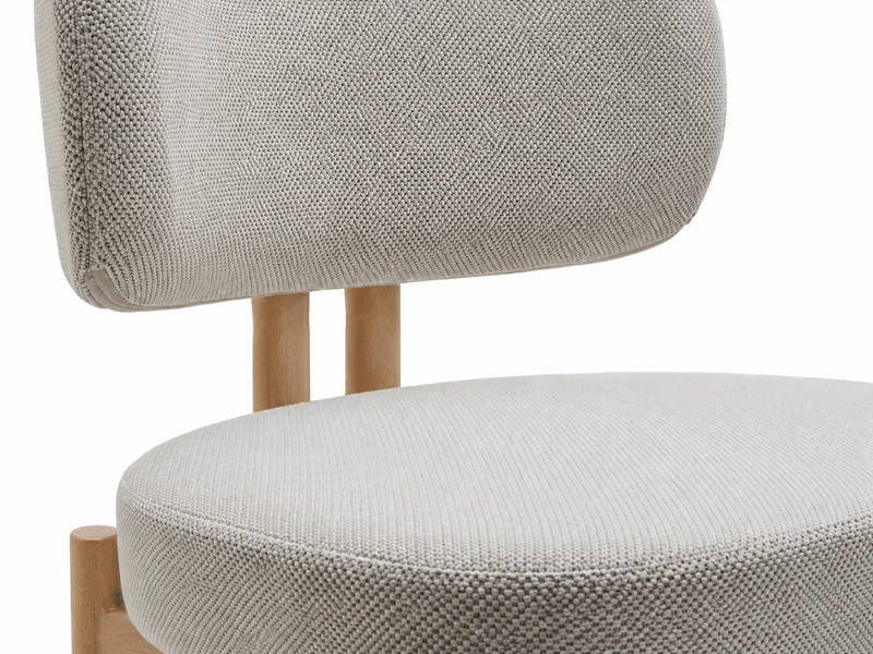 Chaise Passy en tissu texturé avec pieds effet bois – Lot de 2