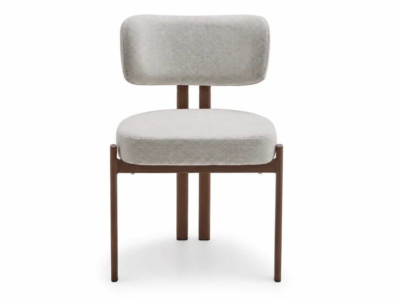 Chaise Passy en tissu texturé avec pieds effet bois – Lot de 2