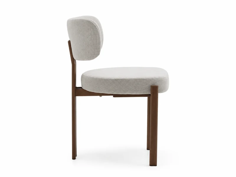 Chaise Passy en tissu texturé avec pieds effet bois – Lot de 2