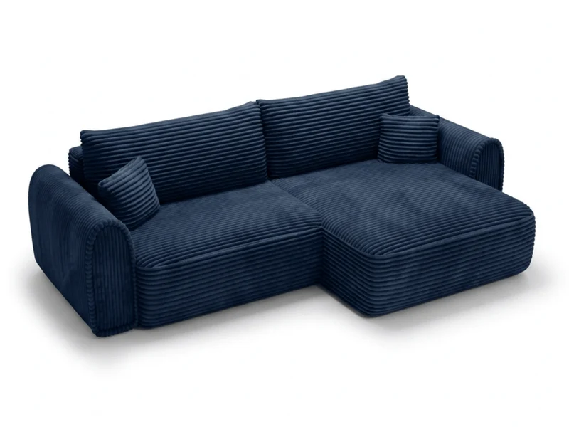 Canapé convertible ODEON – Velours côtelé épais – Design arrondi tendance