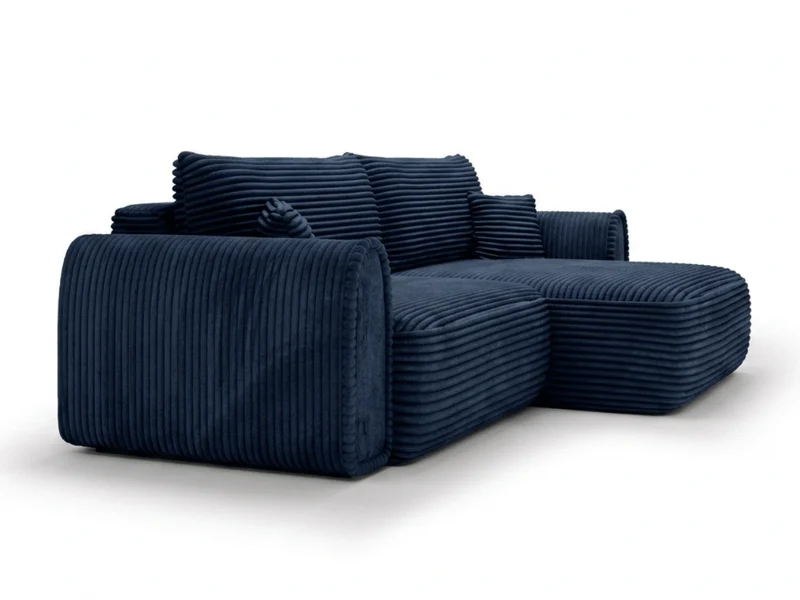 Canapé convertible ODEON – Velours côtelé épais – Design arrondi tendance