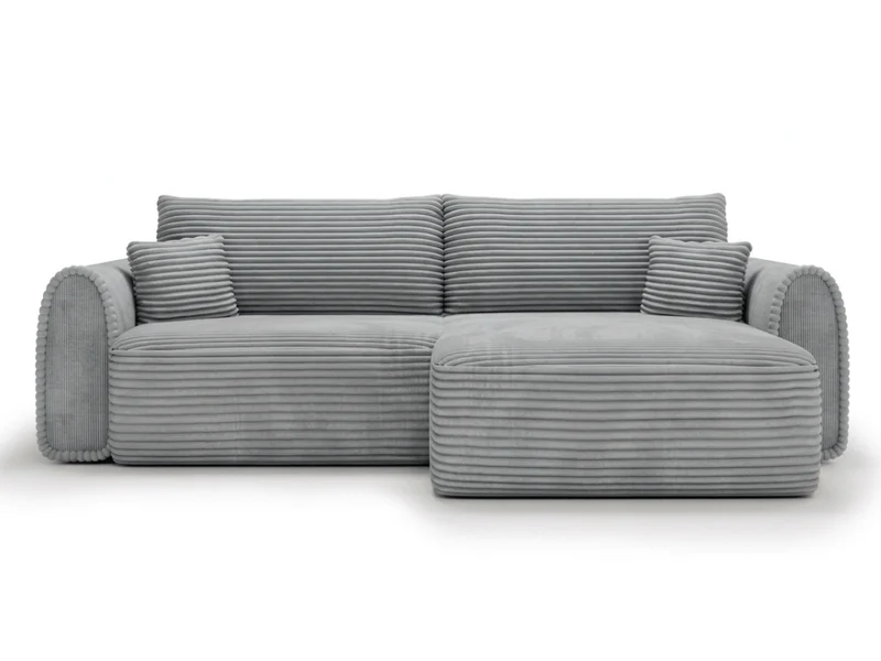 Canapé convertible ODEON – Velours côtelé épais – Design arrondi tendance