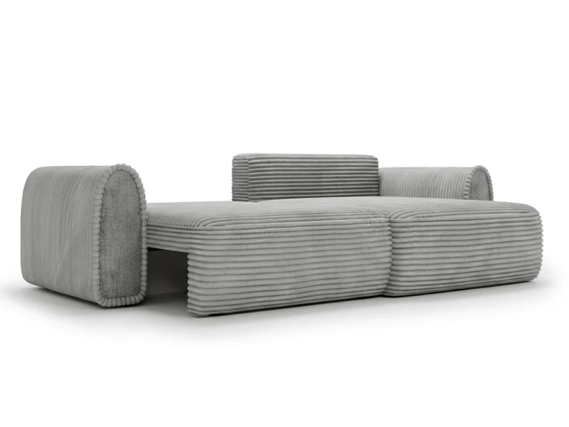 Canapé convertible ODEON – Velours côtelé épais – Design arrondi tendance