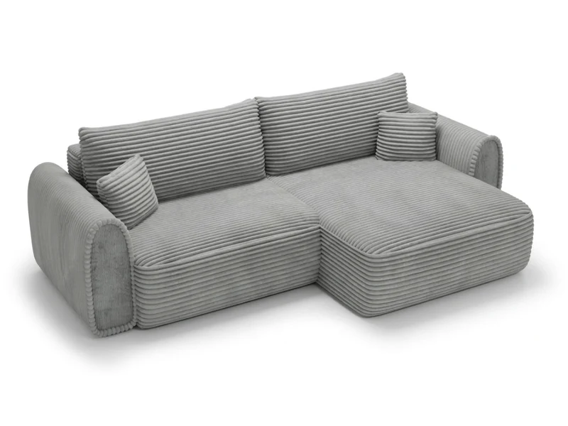 Canapé convertible ODEON – Velours côtelé épais – Design arrondi tendance