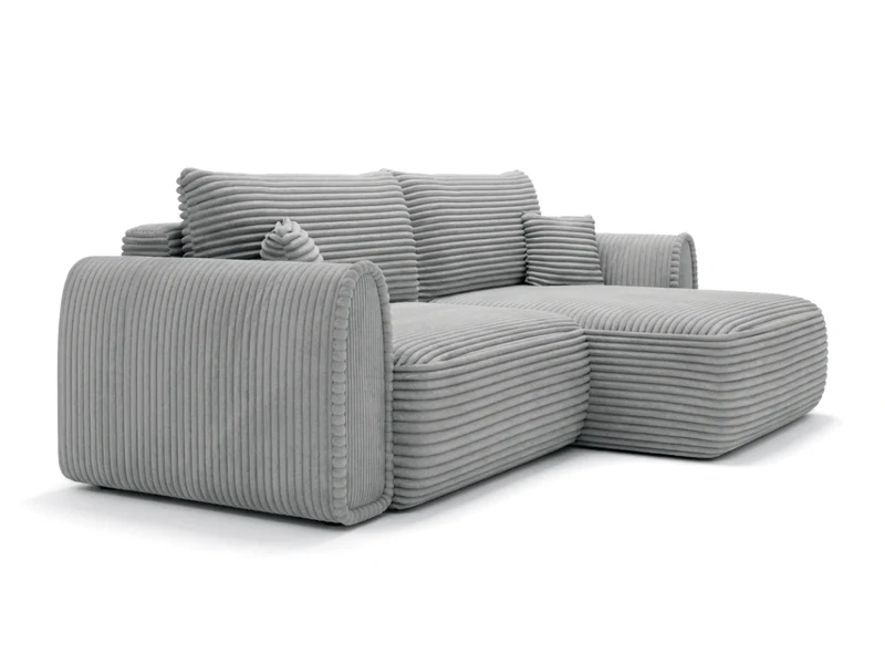 Canapé convertible ODEON – Velours côtelé épais – Design arrondi tendance
