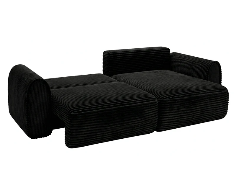 Canapé convertible ODEON – Velours côtelé épais – Design arrondi tendance