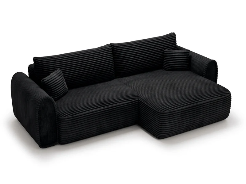 Canapé convertible ODEON – Velours côtelé épais – Design arrondi tendance