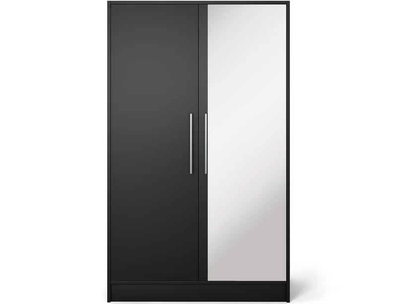 Armoire Dressing 2 Portes 120 cm – Design Moderne + Grand Rangement – Miroir Optionnel - NORVIA