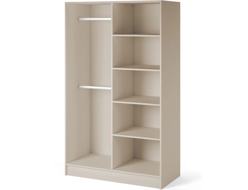 Armoire Dressing 2 Portes 120 cm – Design Moderne + Grand Rangement – Miroir Optionnel - NORVIA