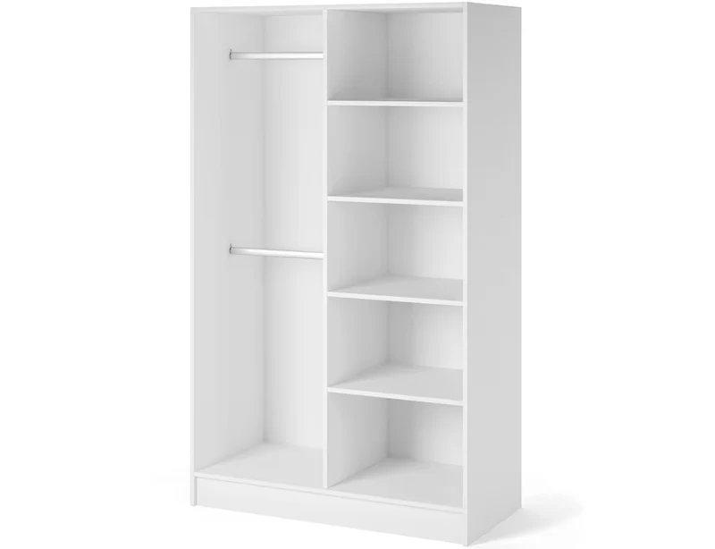 Armoire Dressing 2 Portes 120 cm – Design Moderne + Grand Rangement – Miroir Optionnel - NORVIA