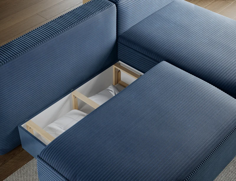 Canapé d’angle convertible avec coffre, idéal petit espace – Châtelet