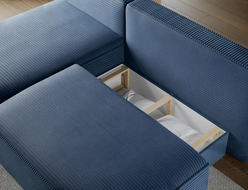 Canapé d’angle convertible avec coffre, idéal petit espace – Châtelet