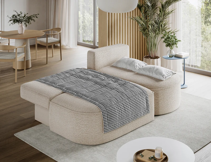 Canapé d’angle convertible avec coffre, idéal petit espace – Châtelet