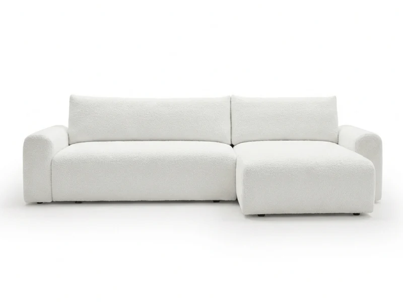 Canapé d’angle convertible Marbeuf avec coffre – Velours côtelé ou bouclette