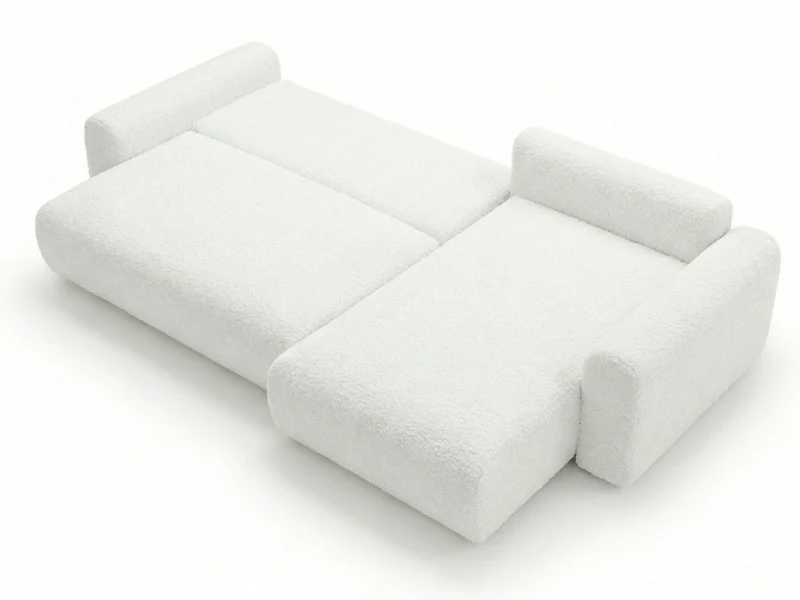 Canapé d’angle convertible Marbeuf avec coffre – Velours côtelé ou bouclette