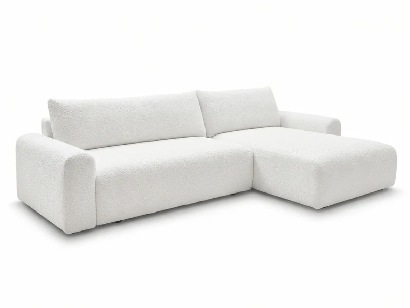 Canapé d’angle convertible Marbeuf avec coffre – Velours côtelé ou bouclette