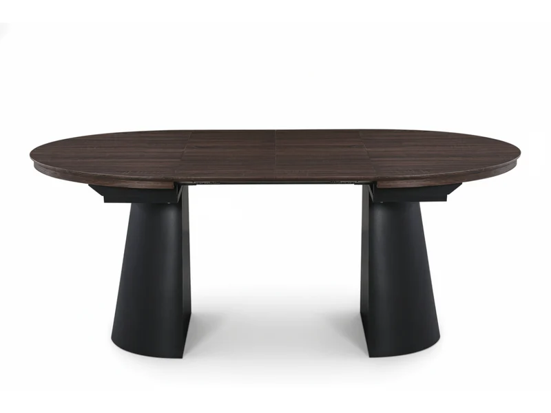 Table ronde extensible TARGA en bois – Ø 115 cm fermée - 85 cm ouverte – 2 rallonges intégrées