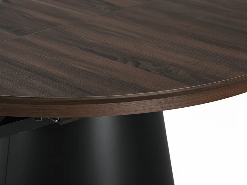 Table ronde extensible TARGA en bois – Ø 115 cm fermée - 85 cm ouverte – 2 rallonges intégrées