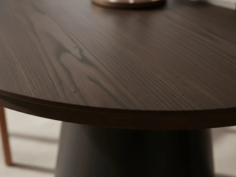 Table ronde extensible TARGA en bois – Ø 115 cm fermée - 85 cm ouverte – 2 rallonges intégrées