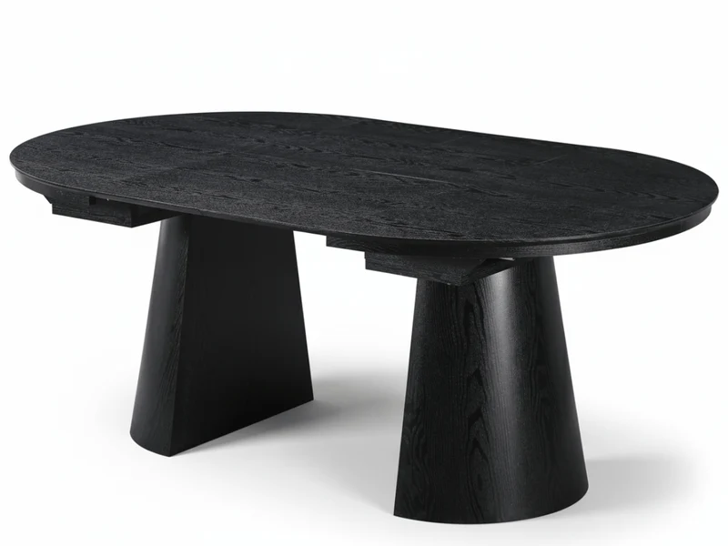 Table ronde extensible TARGA en bois – Ø 115 cm fermée - 85 cm ouverte – 2 rallonges intégrées