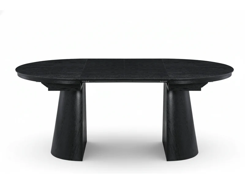 Table ronde extensible TARGA en bois – Ø 115 cm fermée - 85 cm ouverte – 2 rallonges intégrées