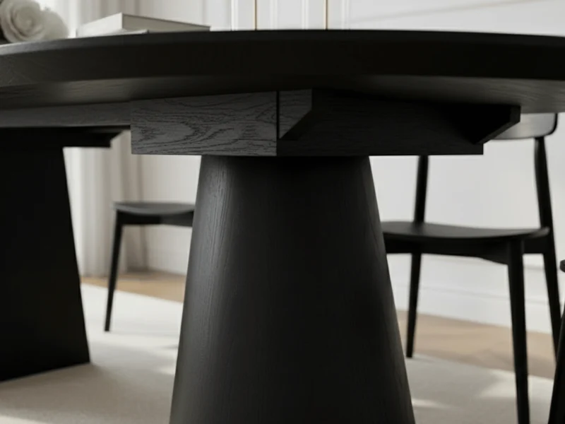 Table ronde extensible TARGA en bois – Ø 115 cm fermée - 85 cm ouverte – 2 rallonges intégrées
