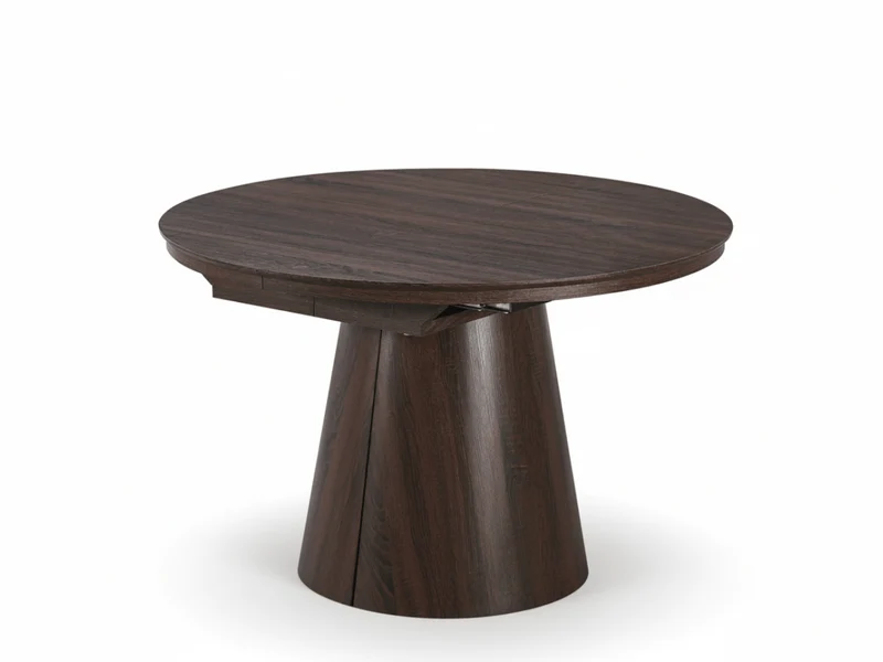 Table ronde extensible TARGA en bois – Ø 115 cm fermée - 85 cm ouverte – 2 rallonges intégrées