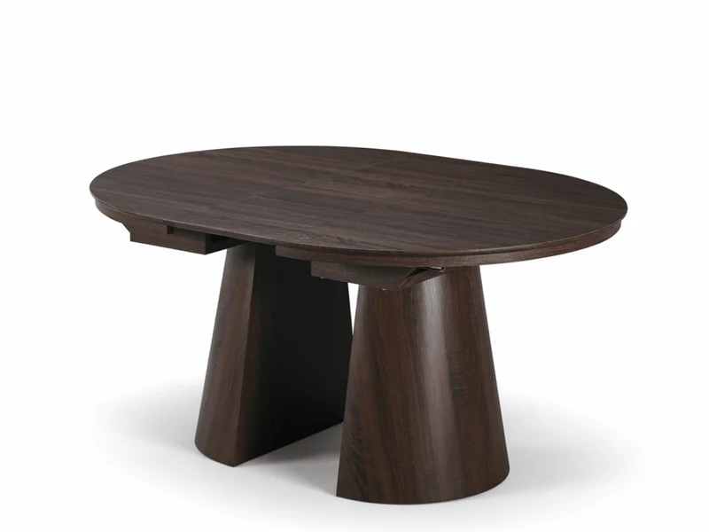 Table ronde extensible TARGA en bois – Ø 115 cm fermée - 85 cm ouverte – 2 rallonges intégrées